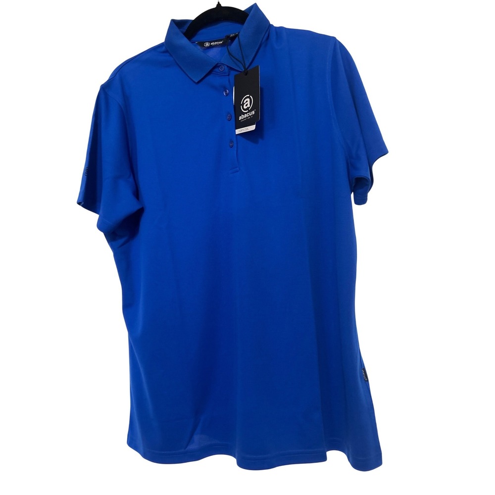 Abacus Womens Cray Drycool Polo Shirt Royal Blue Short Sleeve XXL G502710 NWT